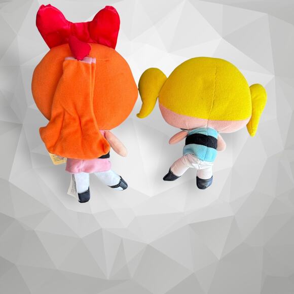 Lot Of 2 POWER PUFF GIRLS STUFFED PLUSH DOLL BLOSSOM - BUBBLES - Picture 11 of 11